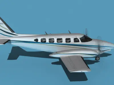 Piper PA-31-350 Navajo Chieftain V09 3D model