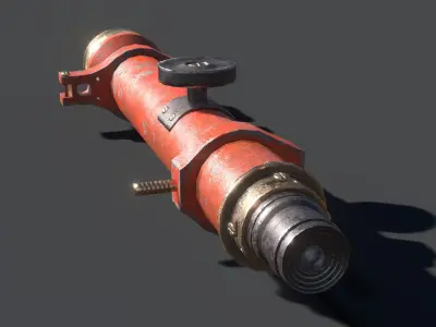 Telescope fire extinguisher Low-poly 3D model