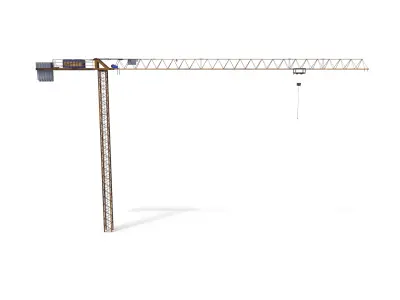 Low Poly Tower Crane Weathered 3D model