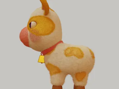 lowpoly cow animal crossing Low-poly 3D model