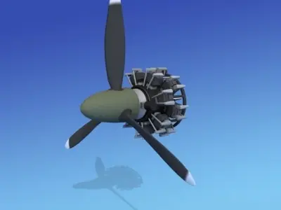 Japanese Zero Engine  3D model