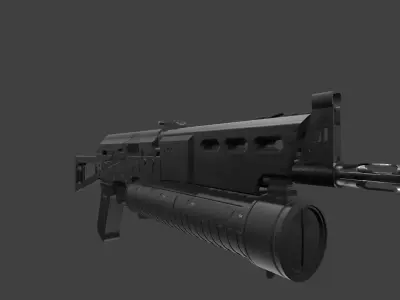 PP-19 Bizon Low-poly 3D model