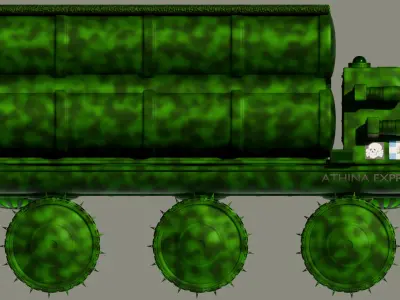 High-polly Remote Controled Fighting Vehicle MLRS 3D model
