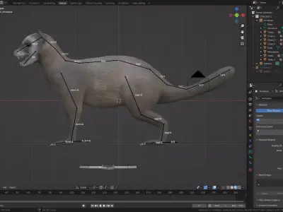 Mongoose Rigged Free animal Free low-poly 3D model