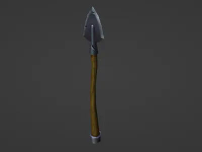 stylized handpaint Spear Free low-poly 3D model
