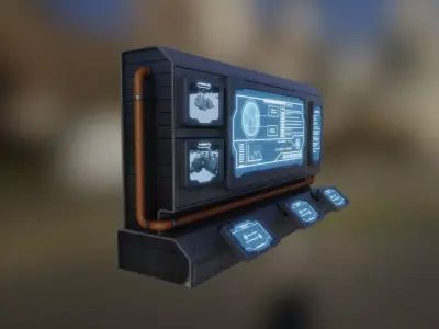 Sci-fi Computer console Low-poly 3D model purchase