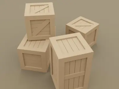 4 wooden crates 1-35 scale for military diorama 3D print model 3D print model