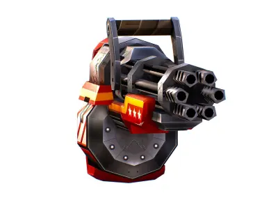 LowPoly Sci-Fi Assault Heavy Machine Gun Low-poly  Low-poly 3D model