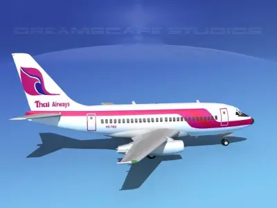 Boeing 737-100 Thai Airways 3D model