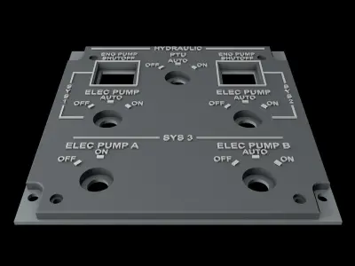 EMBRAER E1 OVERHEAD - HYDRAULIC PANEL 3D print model
