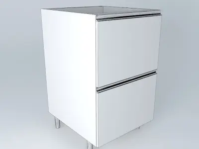Counter with 2 drawers Free 3D model