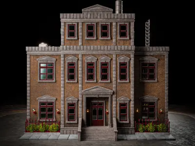 URBAN BUILDING OLD HORROR 3 Low-poly 3D model
