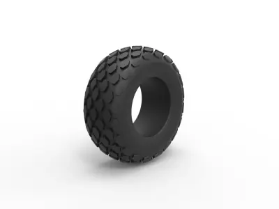 Offroad tire 28 Scale 1 to 25 3D print model
