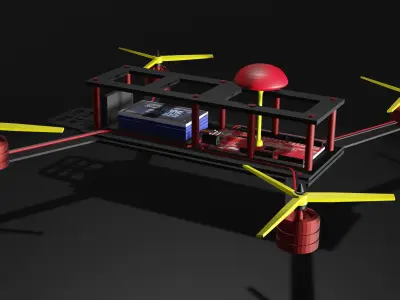 Game-rady Racing Drone Low-poly 3D model