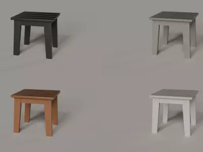 Lakeside Side End Table Low-poly 3D model