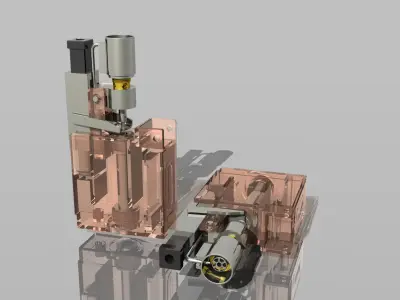 Single Jet Lighter Mechanism with Tank Free 3D model