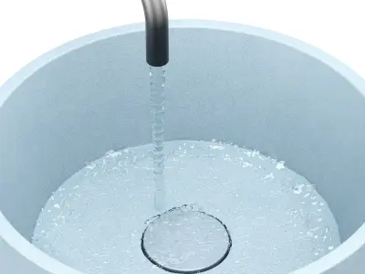 Kale gray round sink 3D model