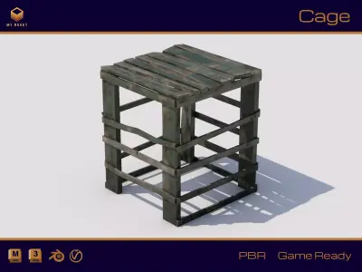 Footstool Low-poly 3D model