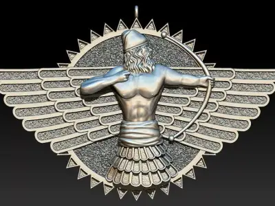 Summerian Warrior Pendant 3D print model