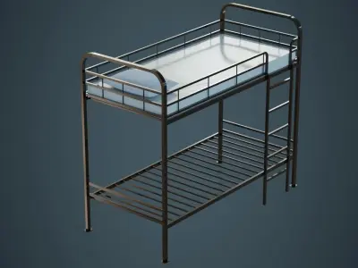 Bunk Bed 3A Low-poly 3D model