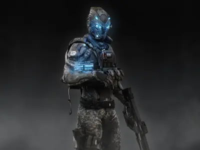 Sci Fi Soldier Low-poly 3D model