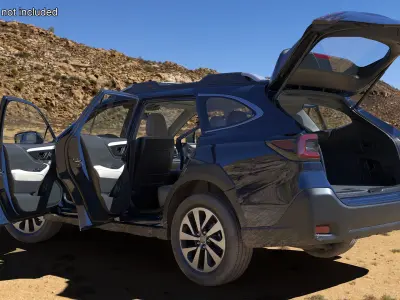 City Crossover SUV Blue Dirty 3D model