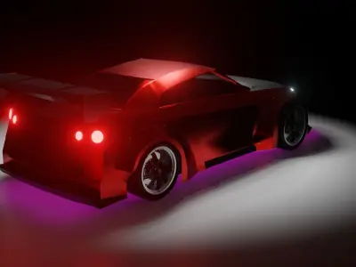 Nissan gtr low poly Free low-poly 3D model