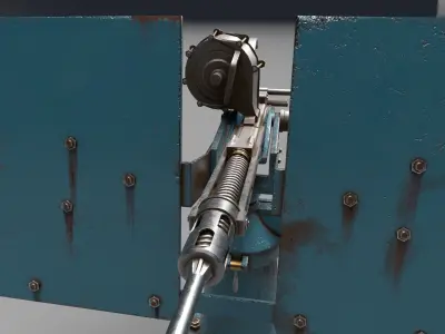 Submarine anti-aircraft gun USS Pampanito-SS-383 Low-poly 3D model