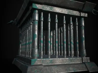 metal cage lowpoly game asset Low-poly 3D model