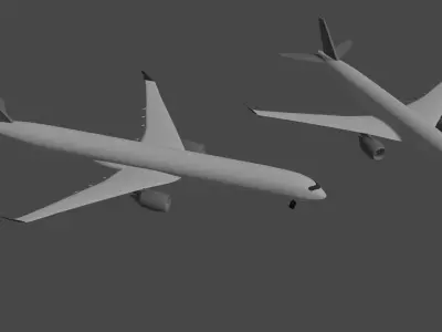 Airbus A350 Free low-poly 3D model