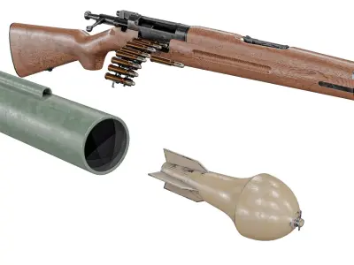  M1894 krag jorgsenson Rifle With Grenade Launcher Low-poly 3D model