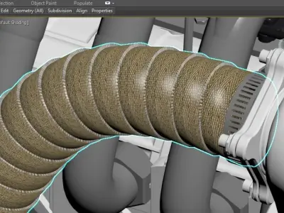 rotary 4 rotor engine 3D model
