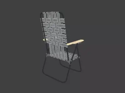 Folding Garden Chair Low Poly Outdoor Camping Seat Free low-poly 3D model