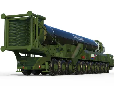 Hwasong 17 missile launcher 3D model