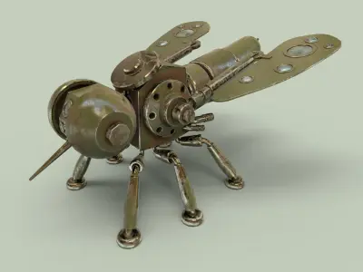 Stylized Robot Mosquito Low-poly 3D model