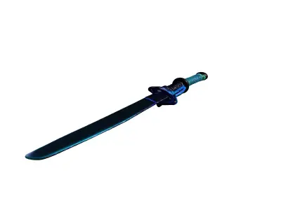 Cyberpunk Neon Blue Katana 3D model