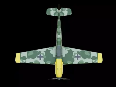 Messerschmitt Bf 109 Fighter Aircraft Low-poly 3D model