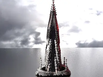 Bone Dark SpineTowers 3D model