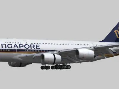 Airbus A380 Singapore Airlines 9V-SKH Low-poly 3D model