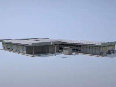 MilitaryBase PortoVelho Hospital Low-poly 3D model