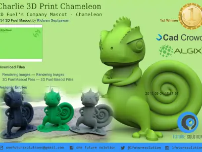Charlie - Algix Chameleon Mascot Free 3D print model