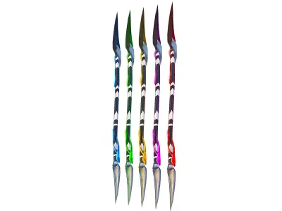 a set of cutting weapons - spear Low-poly 3D model