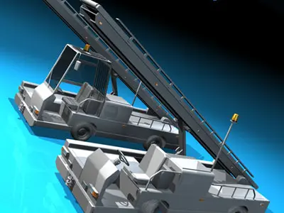 Airport baggage loader vehicle 3D model