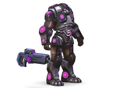 Sci-Fi Male Cyborg - Man Drone Heavy Trooper Bandit Low-poly 3D model