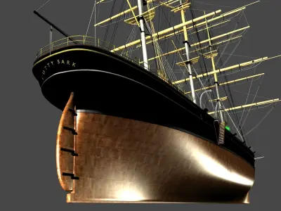 Cutty Sark Clipper - XIX Century Freighter 3D model