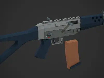 Stylized Sig Sg 552 Low Poly Mobile Ready Low-poly 3D model