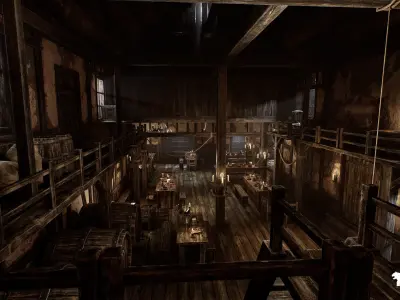 Medieval Tavern Low-poly 3D model