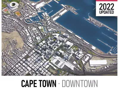 Cape Town Low-poly 3D model