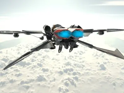 Space Fighter - PBR Game-Ready Low-poly 3D model