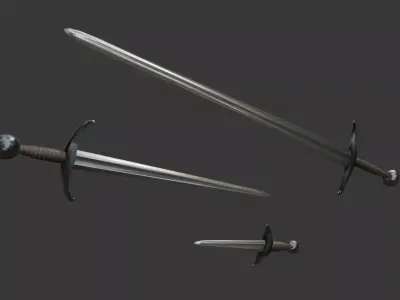 Realistic Medieval Game-Ready Swords Pack Low-poly 3D model